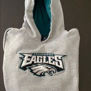 Eagles hooded sweatshirt with front hand pocket.